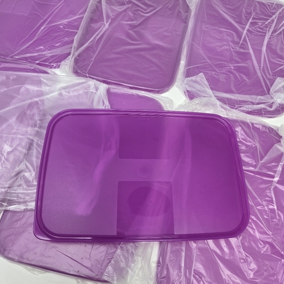 NOS VINTAGE TUPPERWARE FREEZER MATES SET OF 14 PIECES PURPLE LIDS 1990S STORAGE - Picture 6 of 15